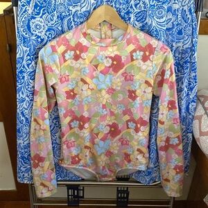 Billabong Floral Long Sleeve One-Piece Swimsuit | Size S